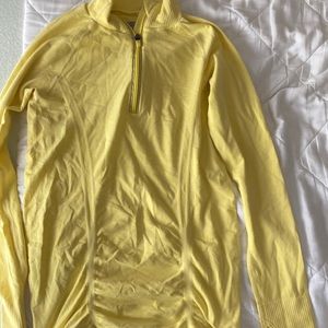 Athleta Quarter Zip Ruffled Pullover